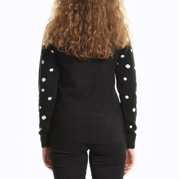 Vintage🧚♀️black ugly Christmas polar bear with polka dot print sweater size M - Picture 4 of 15